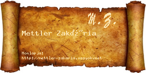 Mettler Zakária névjegykártya